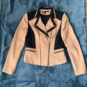 WHBM Moto Jacket. Tan & Black. Size 0.